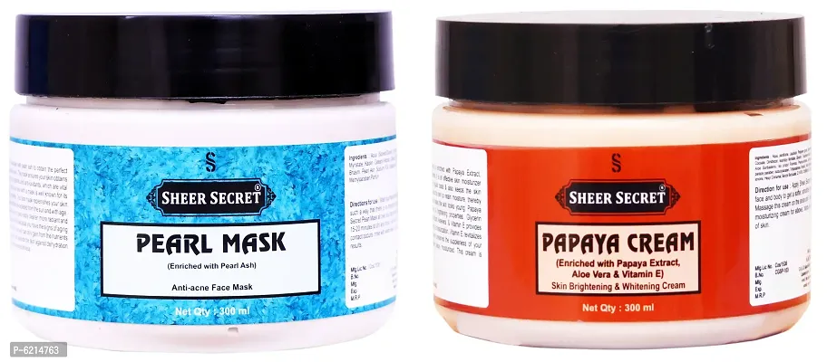 Pearl Mask 300 ml and Papaya Cream 300 ml-thumb0