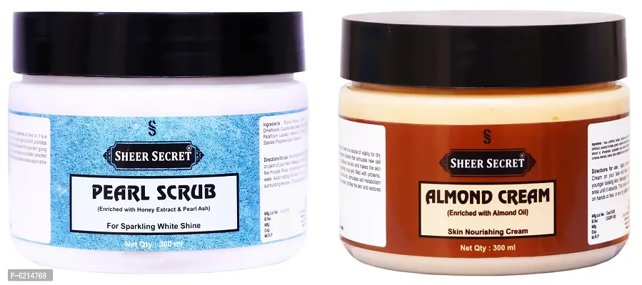 Pearl Scrub 300 ml and Almond Cream 300 ml