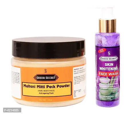 Skin Whitening Face Wash 100 ml and Multani Mitti Pack Powder 150 ml