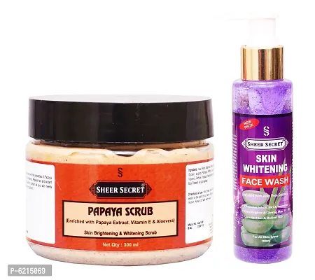 Skin Whitening Face Wash 100 ml and Papaya Scrub 300 ml