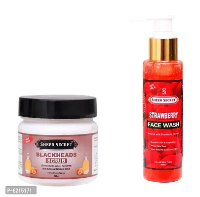 Strawberry Face wash 100 ml and Blackheads Scrub 100 Grams