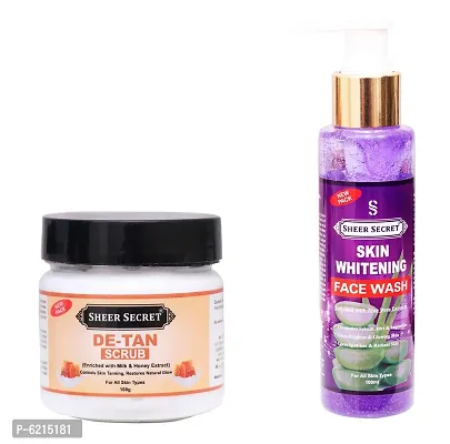 Skin Whitening Face wash 100 ml and De-Tan Scrub 100 Grams