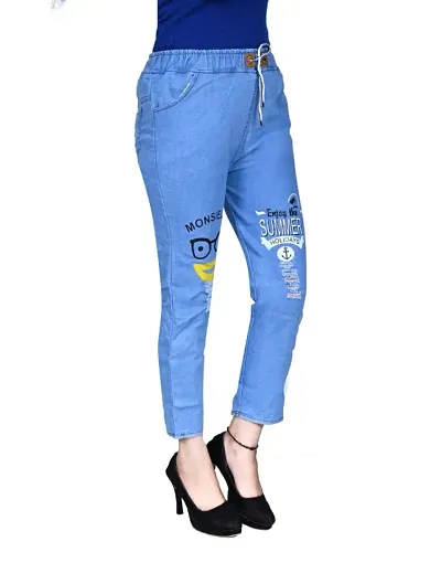 Stylish girls Denim Spandex Blend Casual Jeans