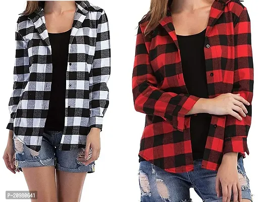 Trendy  Stylish Women Checkshirt Combo