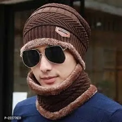 GlamSmart Winter Cap  Neck warmer set for Men Pack of 1-thumb2