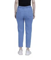 Solid women daily wear denim jogger (Pack of Two)-thumb3