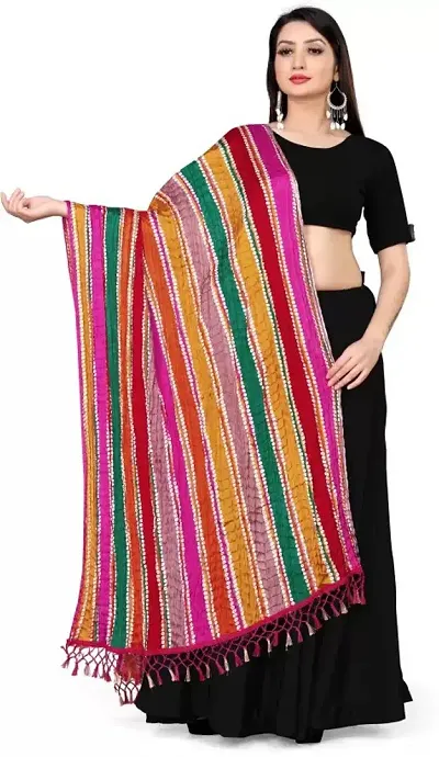 FEMEZONE Women's multicolour silk Dupatta