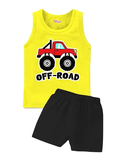 Fabulous Cotton Printed T-Shirts with Shorts For Kids