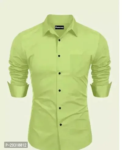 Trendy Cotton Blend Regular Fit Solid Spread Collar Casual Shirt For Men