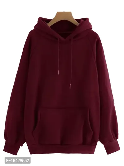 Men  Women Full Sleeve Solid Hooded Sweatshirt-thumb0