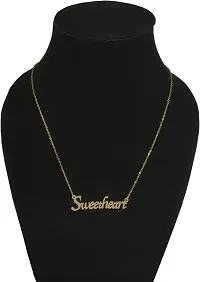 Trendy Gold Colour Sweetheart Alphabet Pendent With Chain-thumb1