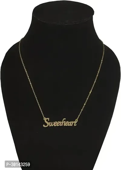 Trendy Gold Colour Sweetheart Alphabet Pendent With Chain-thumb2