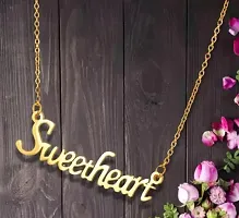 Trendy Gold Colour Sweetheart Alphabet Pendent With Chain-thumb2