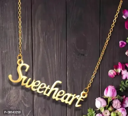 Trendy Gold Colour Sweetheart Alphabet Pendent With Chain-thumb3