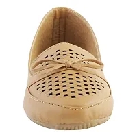 TipToss Women's Synthetic Leather Casual Bellies (Beige)-thumb2