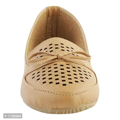 TipToss Women's Synthetic Leather Casual Bellies (Beige)-thumb3