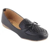 TipToss Women's Synthetic Leather Casual Bellies (Black)-thumb4