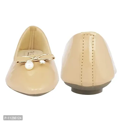 TipToss Women's Beige Ballet Flat -4 UK-thumb3