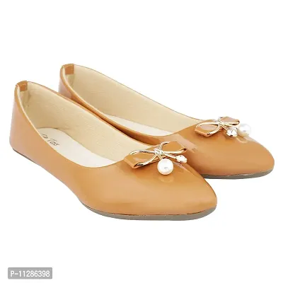 TipToss Women's Tan Ballet Flat -5 UK, 38 EU-thumb2