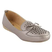 TipToss Women's Synthetic Leather Casual Bellies (Grey)-thumb4