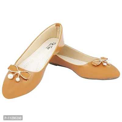 TipToss Women's Tan Ballet Flat -5 UK, 38 EU-thumb0