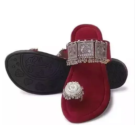 Elegant Artificial Leather Slippers For Women