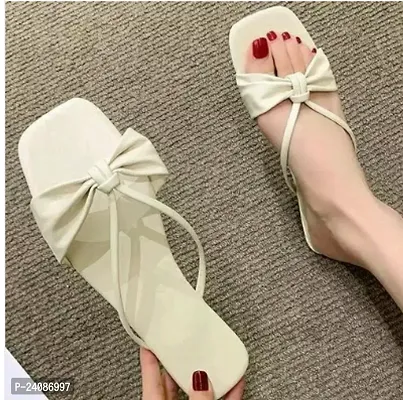 Elegant Artificial Leather Slippers For Women-thumb0