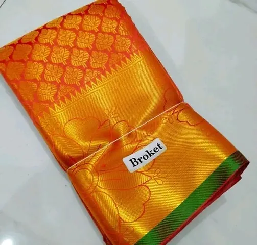 Brocade Banarasi Cotton Silk Sarees with Blouse Piece