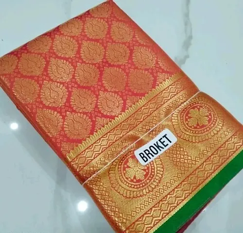 Banarasi Silk Brocade Rich Pallu Sarees with Blouse piece