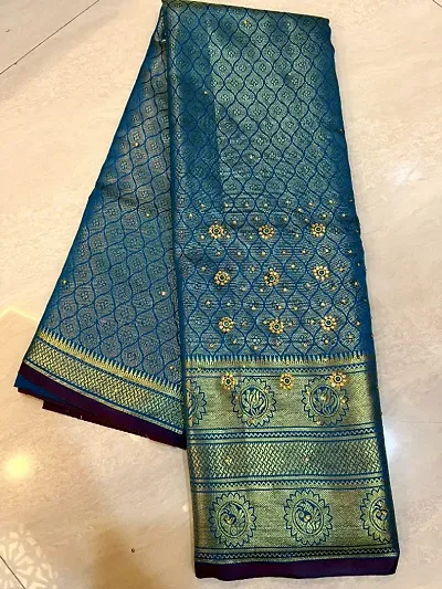 Elegant Art Silk Zari Woven Banarsi Saree With Blouse Piece For Women