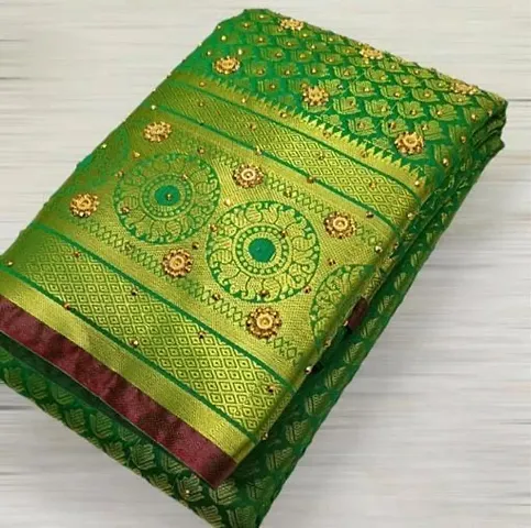 Banarasi Brocade Silk Saree With Blouse Piece For Women