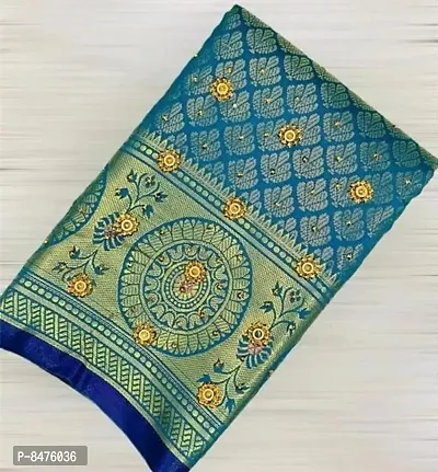 Beautiful Art Silk Zari Woven Banarsi Saree With Blouse Piece For Women