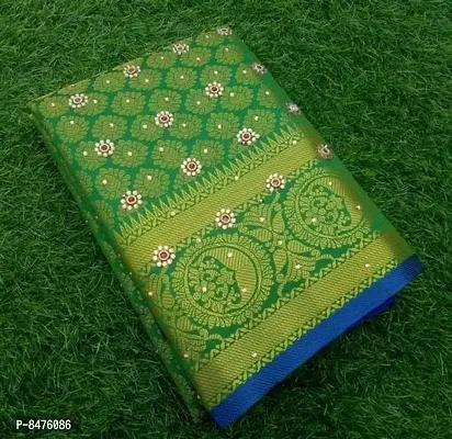 Alluring Art Silk Zari Woven Banarsi Saree With Blouse Piece For Women