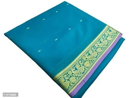 Stylish Fancy Cotton Blend Resham Woven Jacquard Design Saree With Blouse Piece For Women