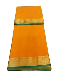 Stylish Fancy Cotton Blend Resham Woven Jacquard Design Saree With Blouse Piece For Women-thumb1