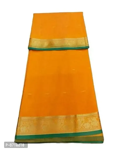 Stylish Fancy Cotton Blend Resham Woven Jacquard Design Saree With Blouse Piece For Women-thumb2