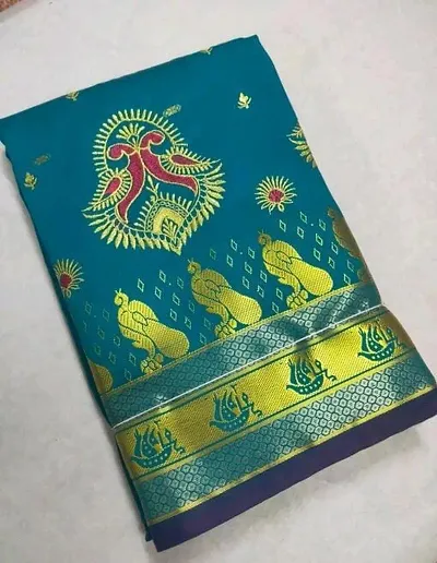 Festive Art Silk Zari Embroidered Jacquard Sarees with Blouse piece