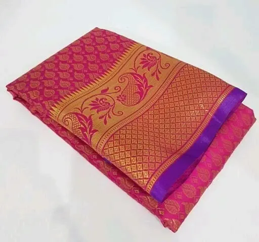 Kanjeevaram Art Silk Brocade Sarees with Blouse Piece