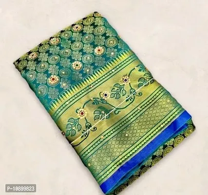 Kanjeevaram Art Silk Brocade Stone Work Sarees with Blouse Piece