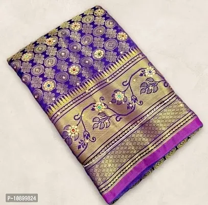 Kanjeevaram Art Silk Brocade Stone Work Sarees with Blouse Piece