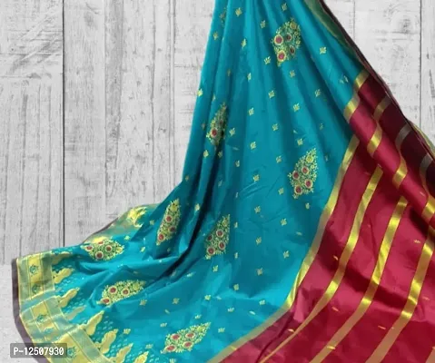 Banarasi Silk Embroidered Sarees With Rich Pallu and Blouse Piece