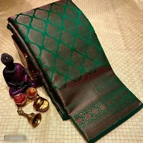 Fancy Lichi Silk Saree with Blouse Piece for Women