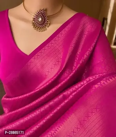 Kanjeevaram Copper Zari Pattu Silk Saree with Blouse Piece-thumb0