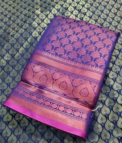 Kanjeevaram Brocade Silk Copper Zari Woven Pattu Sarees with Blouse Piece
