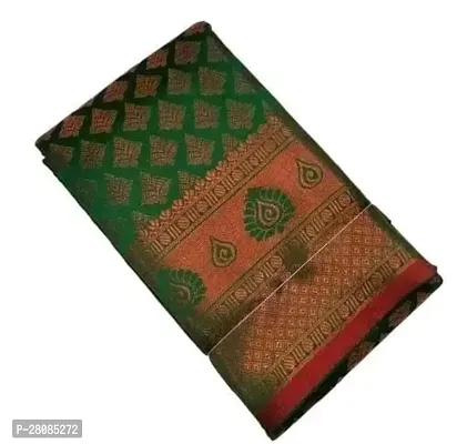 Kanjeevaram Copper Zari Brocade Pattu Silk Saree with Blouse Piece