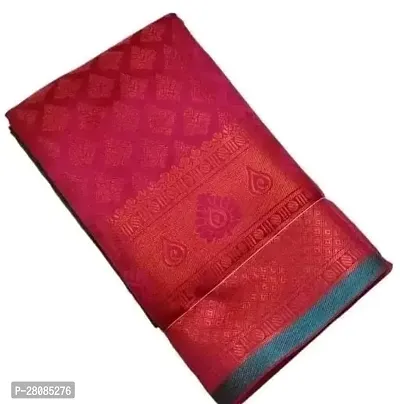 Kanjeevaram Copper Zari Brocade Pattu Silk Saree with Blouse Piece