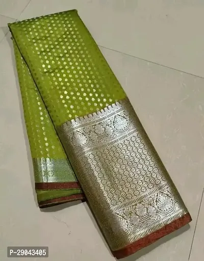 Banarasi Satin Silk Zari Weaving Jacquard Sarees with Blouse Piece