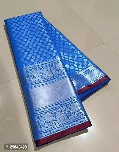 Banarasi Satin Silk Zari Weaving Jacquard Sarees with Blouse Piece