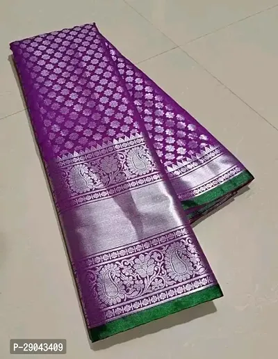 Banarasi Satin Silk Zari Weaving Jacquard Sarees with Blouse Piece-thumb0