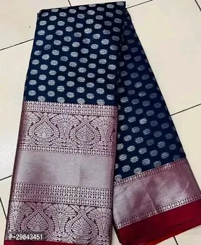 Banarasi Satin Silk Zari Weaving Jacquard Sarees with Blouse Piece